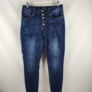 Judy Blue Jeans Womens 15/32 Button Fly Skinny Fit High-Rise JB8855DK-S (32x26)